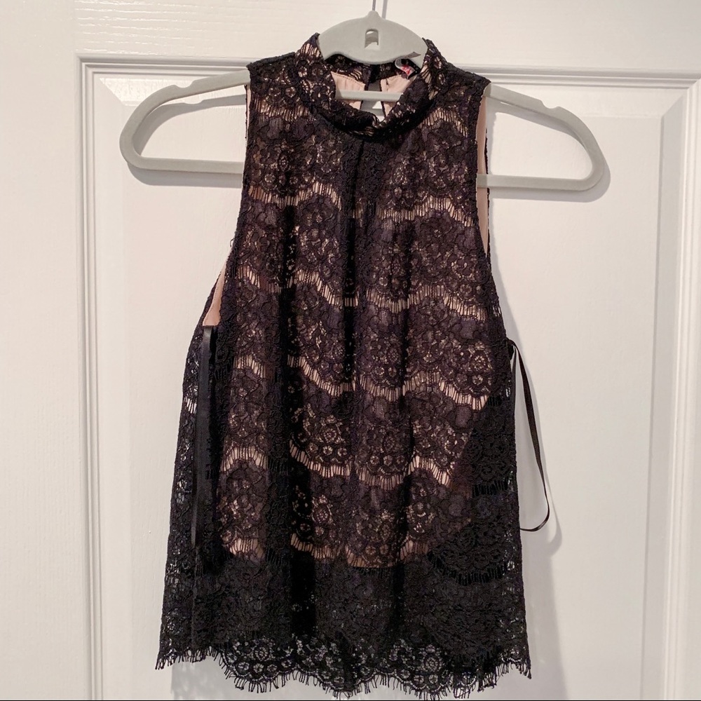 *SOLD* Lace High Neck Sleeveless Top